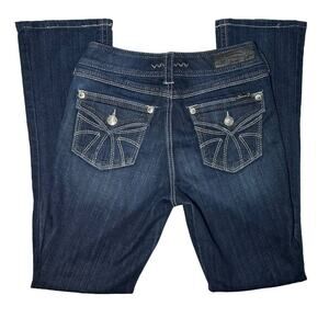 Seven7 Woman's Embroidered Pockets Rocker Slim Boot Cut Size 8